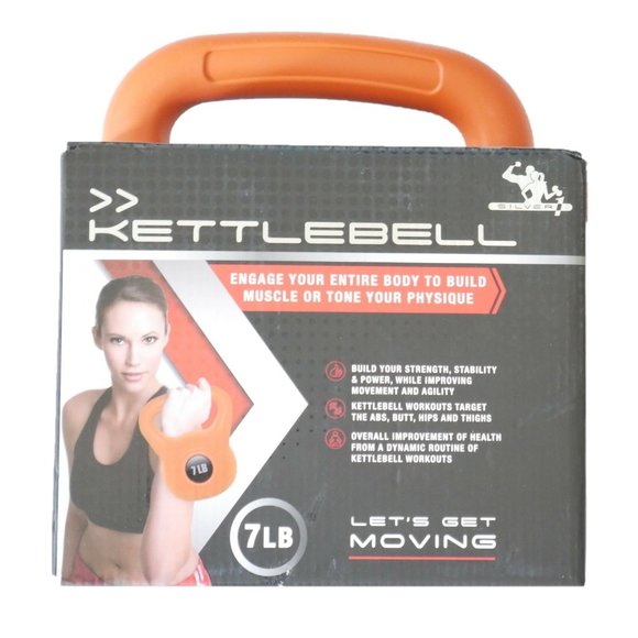 Silver One Other - 7 lb Kettlebell Crossfit Weight Strength Training Workout Home Gym Tone Fitness